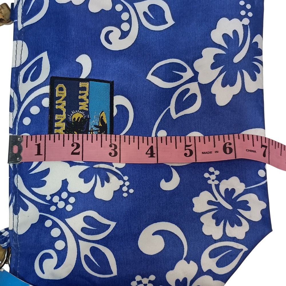 Mainland Maui Floral Handbag Bamboo Handle Blue White Purse Small‎ NWT SKUCH103 - Picture 6 of 7